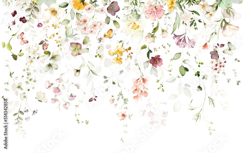 Fényképezés watercolor arrangements with garden flowers
