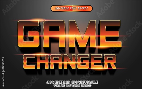 Game 3d space futuristic text effect editable template design techno element