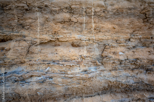 Close up view of limestone at Monument Rocks in Grove County, Kansas. The chalk rock formation is a listed National Natural Landmark.