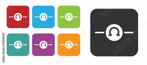 Black Ohmmeter icon isolated on white background. Set icons colorful. Vector
