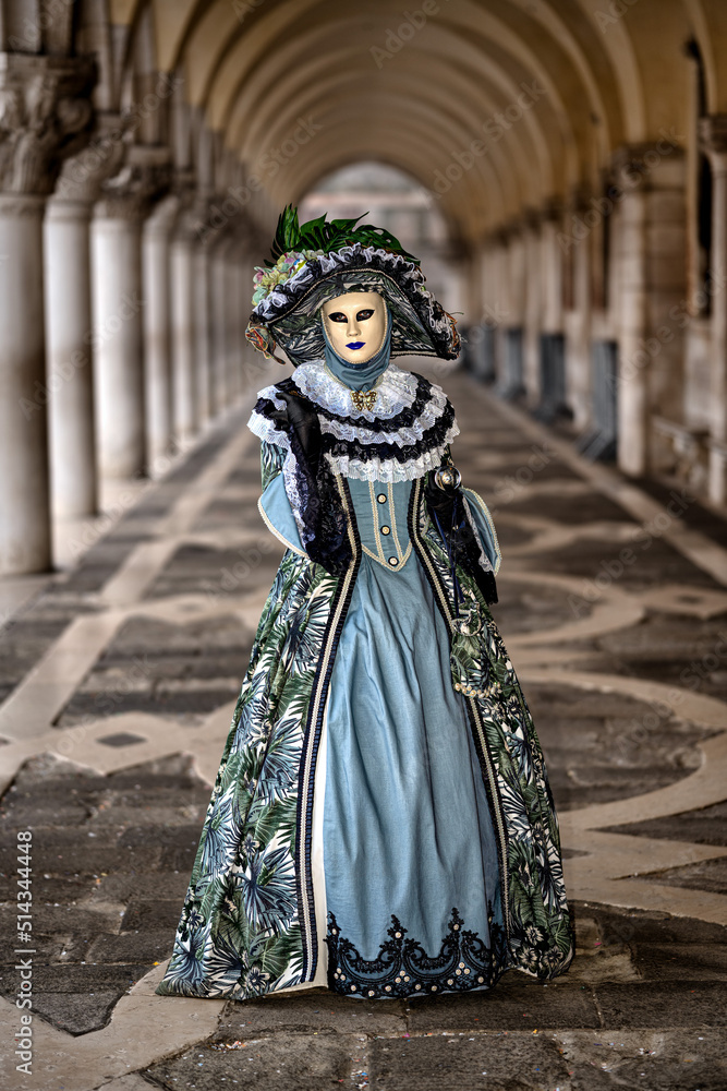 Traditional masked costumes in Venice, Italy