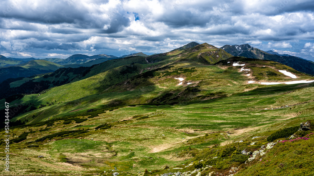 Summer landscape of Rodna (Rodnei) mountains, Carpathians, Romania.