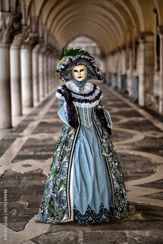 Traditional masked costumes in Venice, Italy © Ji