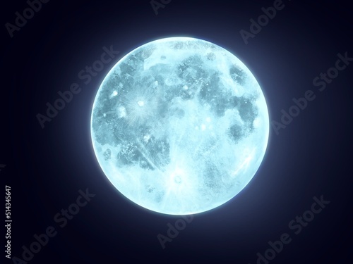 ブルームーン・月の夜空　背景イラスト