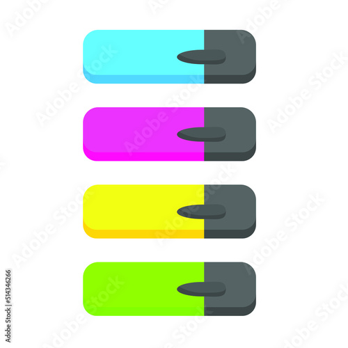 Colorful markers. Set of markers on a light background. colored markers. Icon markers. Vector illustration.Isolated rainbow of colorful pen markers. vector illustration 