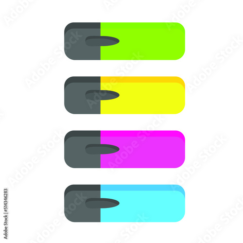 Colorful markers. Set of markers on a light background. colored markers. Icon markers. Vector illustration.Isolated rainbow of colorful pen markers. vector illustration 
