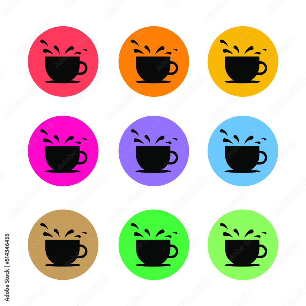 Espresso coffee cup with splash. Graphic design for your coffee spot. Hot Spilled coffee red cup vector illustration Espresso coffee cup with splash. Graphic design for your coffee spot. Hot Spilled coffee red cup vector illustration