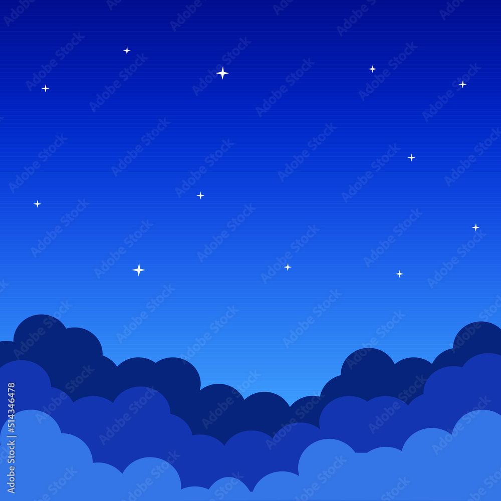 Sky with clouds a starry night sky background.Vector illustration Paper isolated blue sky with white clouds background. Abstract poster paper cartoon design object for poster, flyer, postcard, web Sky with clouds a starry night sky background.Vector illustration Paper isolated blue sky with white clouds background. Abstract poster paper cartoon design object for poster, flyer, postcard, web