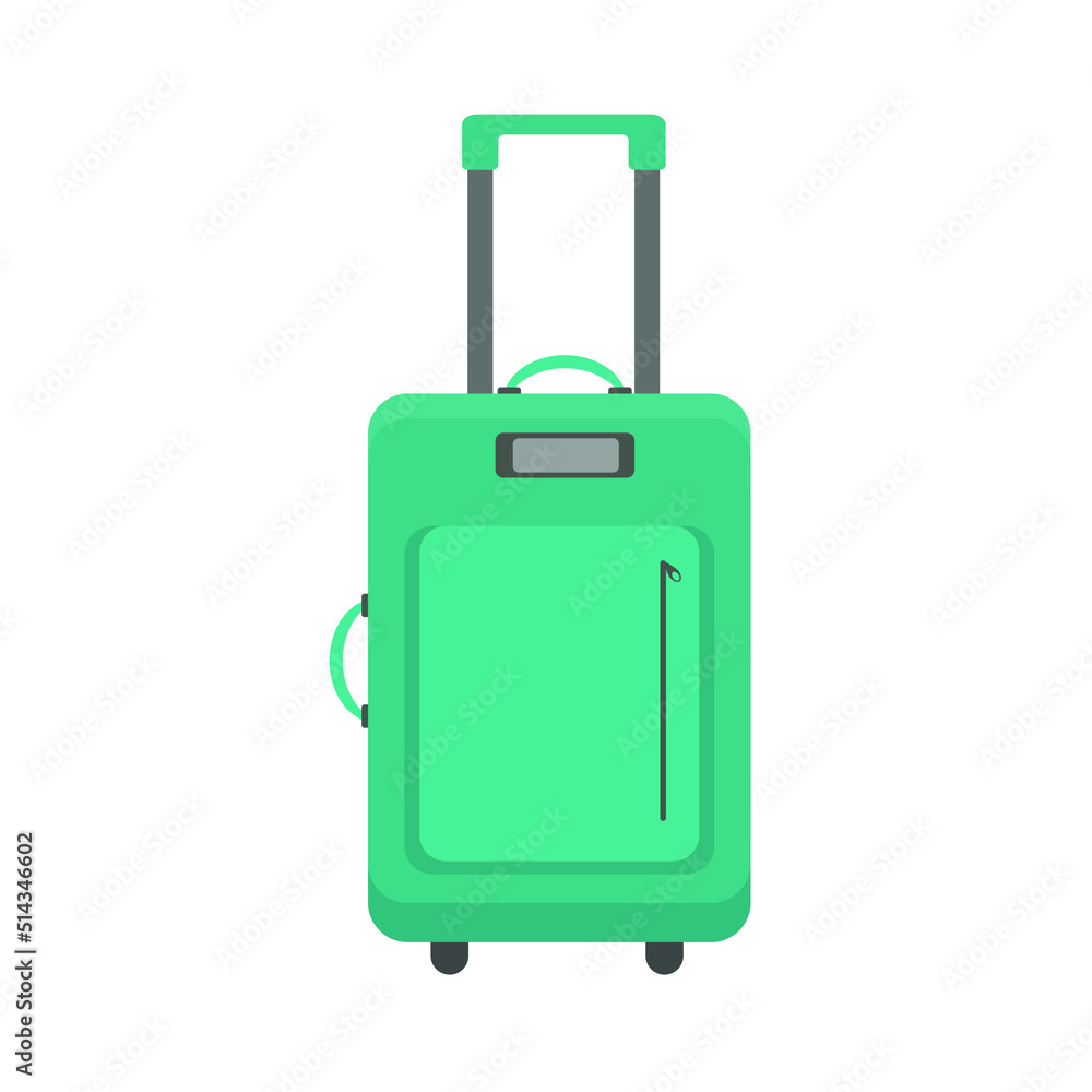 travel stroller suitcase bag isolated vector, luggage illustration that symbolize travelling and getting new emotions, suitcase with pockets isolated on white background vector illustration travel stroller suitcase bag isolated vector, luggage illustration that symbolize travelling and getting new emotions, suitcase with pockets isolated on white background vector illustration