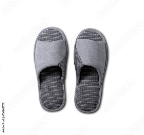 Pair of Soft Home Slippers Template for Mockup. File with Clipping Path.