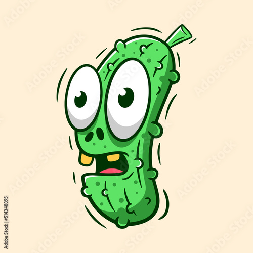 Funny cartoon pickles illustration