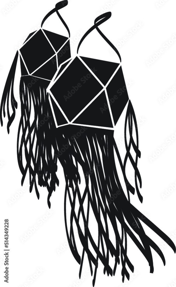 black and white Vesak lantern Stock Vector | Adobe Stock