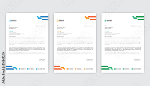 Modern and clean business style abstract letterhead design template. Professional newsletter and pad design