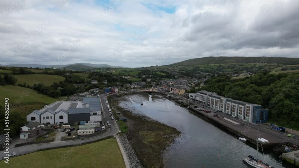Bantry town and harbour in south west County Cork, Ireland aerial drone view Bantry town and harbour in south west County Cork, Ireland aerial drone view