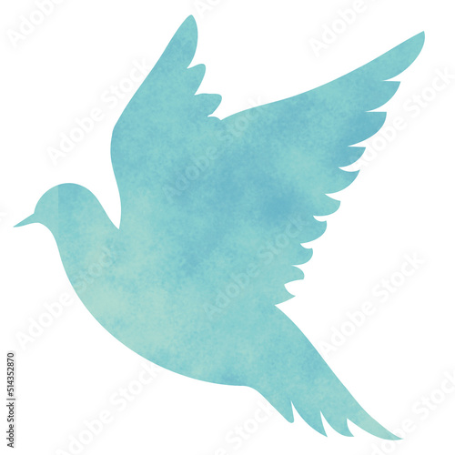 羽ばたく鳥のシルエット　鳩