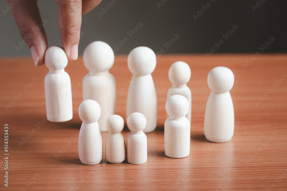HR manager hand or Employer chooses takes in hand employee. Leader stands out from crowd. Looking for good worker.suitable for demanding tasks HR manager hand or Employer chooses takes in hand employee. Leader stands out from crowd. Looking for good worker.suitable for demanding tasks