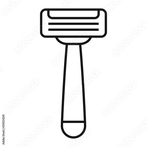Shaving razor icon. Razor flat line icon. Expanded stroke.