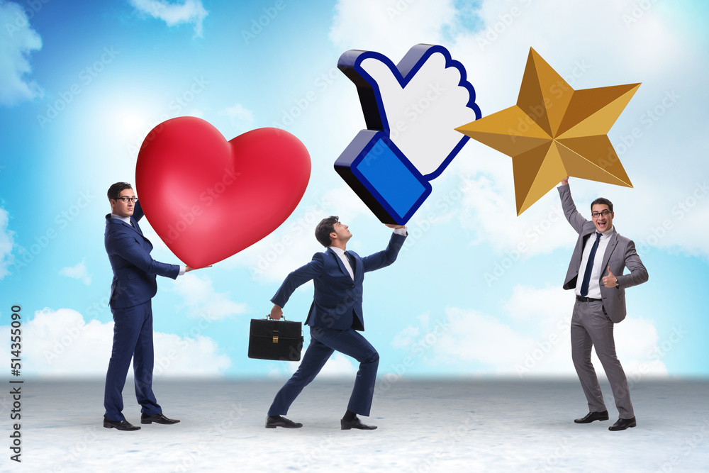 Fototapeta premium Businessman in social engagement concept