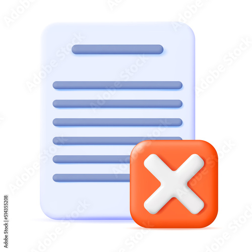 3D Paper Blank with Checklist Symbol.