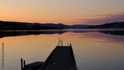 Norwegian lake sunset  Jevnaker  Norway