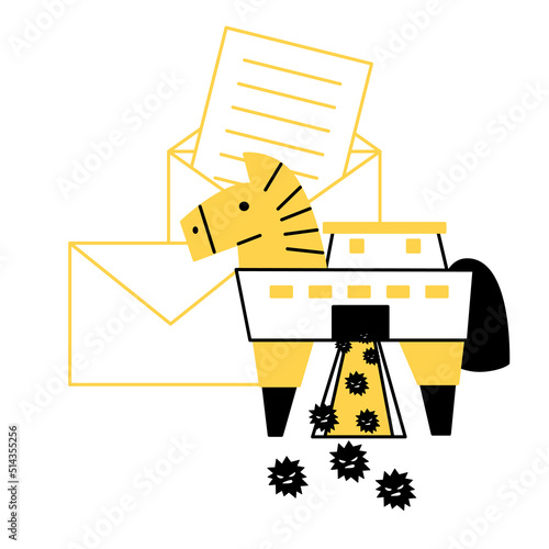 A Trojan horse hidden in an email.