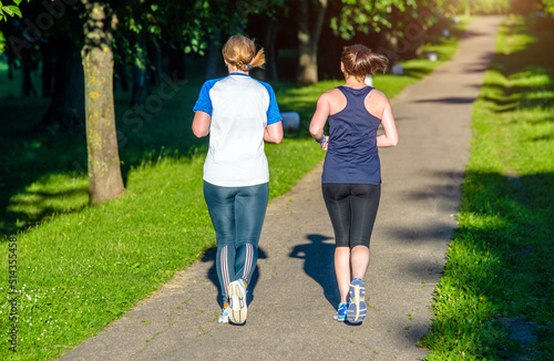 Girls makes a run to the summer Park 