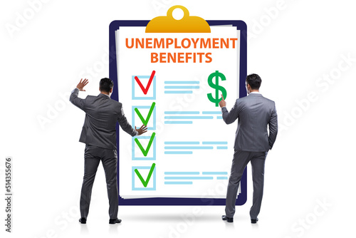 Concept with unemployment benefit form application