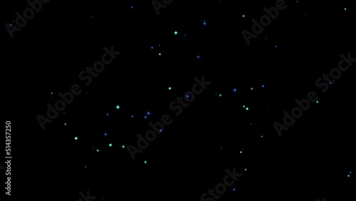 夜空に星がキラキラと輝く　ループアニメーション動画素材