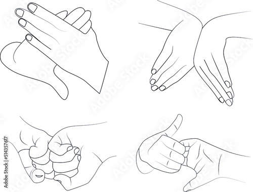 Hand gestures, symbols and expressoins eps file , a set of hands with special formatins to be used directly as a designing asset, pngfile hands logos and signs