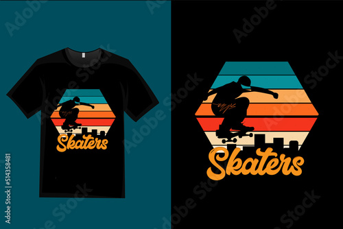 Skaters Retro Vintage T Shirt Design