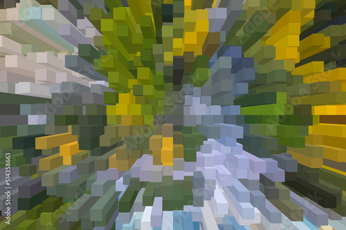 Background from extruded squares.Colorful blocks abstract background