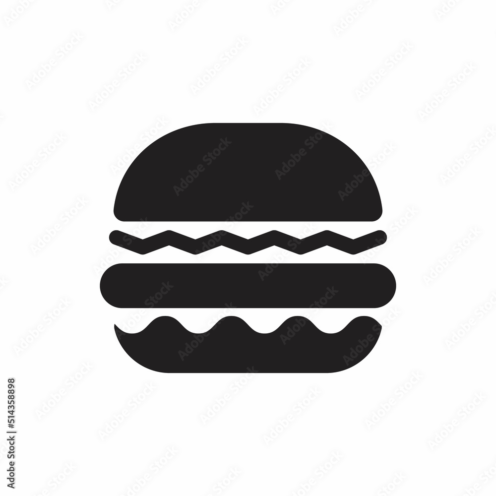 Isolated burger icon symbol on clean background. hamburger element in trendy style Isolated burger icon symbol on clean background. hamburger element in trendy style