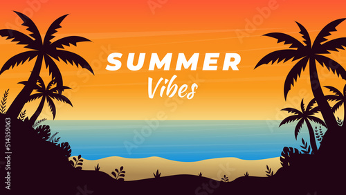 Gradient Summer Vibes Holiday Traveling Background Design