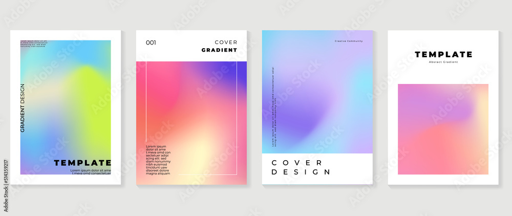 Abstract fluid gradient background vector. Minimalist style cover template with shapes, colorful and liquid color. Modern wallpaper design perfect for social media, idol poster, photo frame.  - obrazy, fototapety, plakaty 