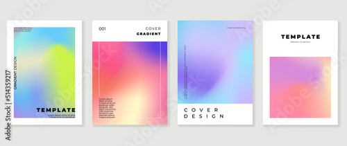 Abstract fluid gradient background vector. Minimalist style cover template with shapes, colorful and liquid color. Modern wallpaper design perfect for social media, idol poster, photo frame. 