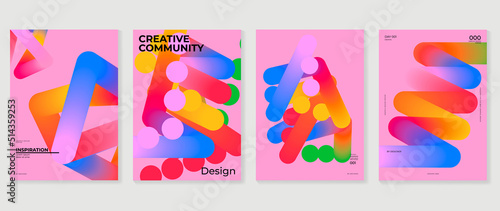 Abstract fluid gradient background vector. Minimalist style cover template with shapes, colorful and liquid color. Modern wallpaper design perfect for social media, idol poster, photo frame. 