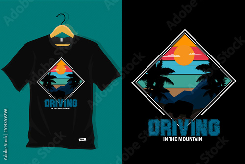 Driving in the Mountain T Shirt Design