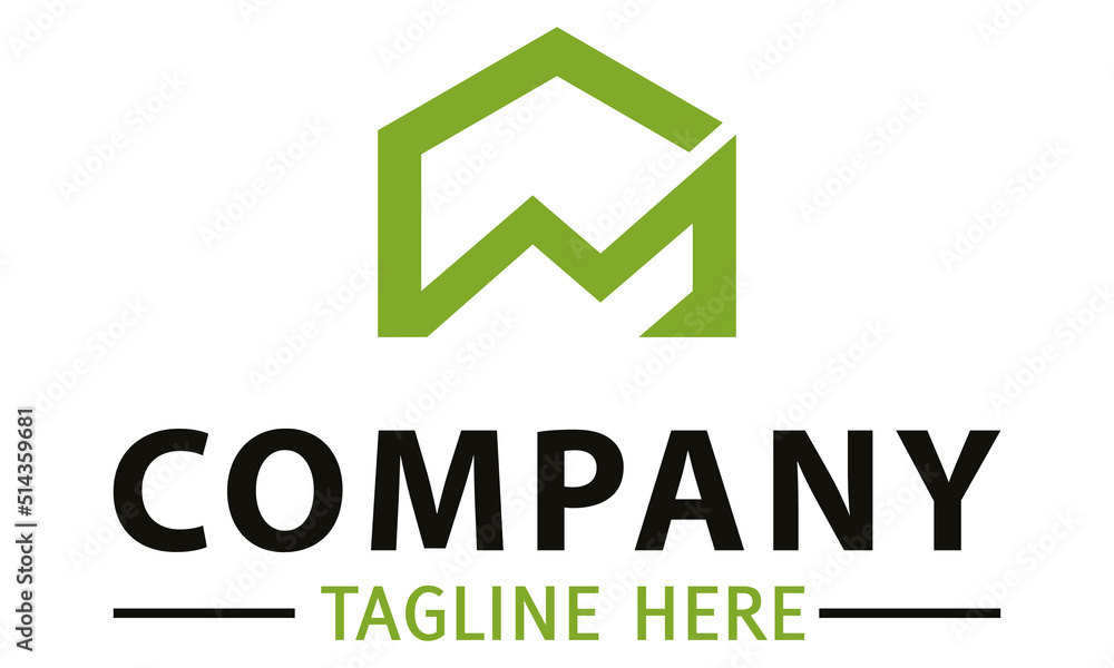 Green Color Line Art Hexagonal Finance Nature Logo Design Green Color Line Art Hexagonal Finance Nature Logo Design