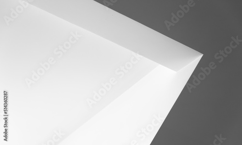 Abstract white minimal interior background with corners and niche