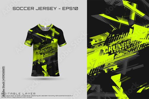 Sports jersey and t-shirt template sports jersey design vector mockup. Sports design for football, racing, gaming jersey. Vector.