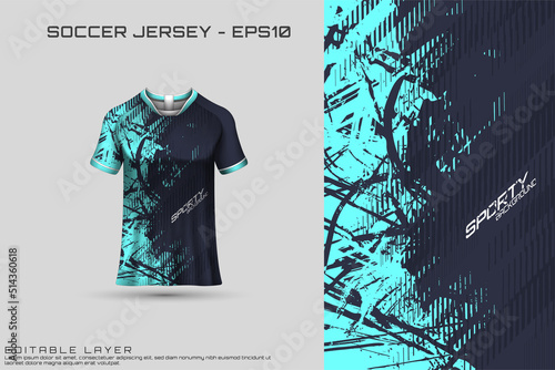 Sports jersey and t-shirt template sports jersey design vector mockup. Sports design for football, racing, gaming jersey. Vector.