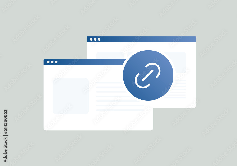 Internal link vector icon. Link Building, backlinks for SEO - Search Engine Optimization concept illustration Internal link vector icon. Link Building, backlinks for SEO - Search Engine Optimization concept illustration