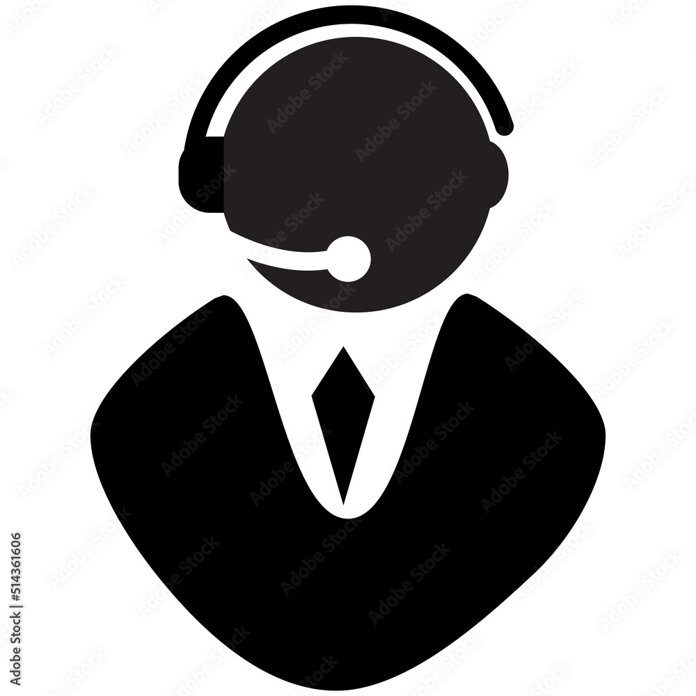 call center icon on white background. call center worker with headset sign. customer support symbol. flat style. call center icon on white background. call center worker with headset sign. customer support symbol. flat style.