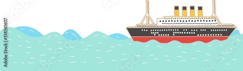 海の上を行く豪華な客船。