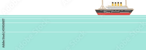 海の上を行く豪華な客船。