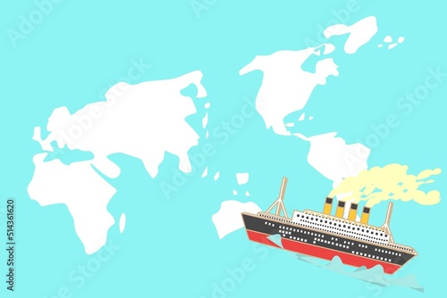 世界を旅する豪華な客船。