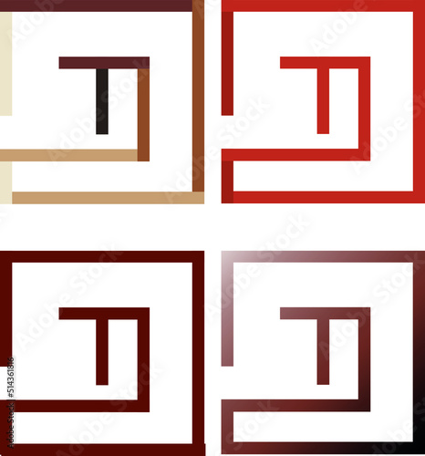 Vector D Logo para empresa, edición o cualquier uso. Vectores de color. Degradado, color plano, paleta de color