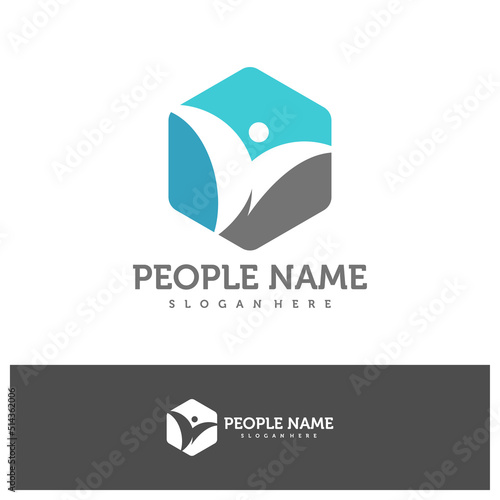 People Logo Design Template. Community People logo concept vector. Creative Icon Symbol