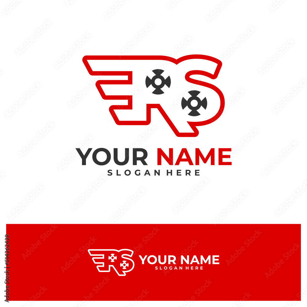 Letter ERS Logo Design Template Initial ERS course logo concept vector