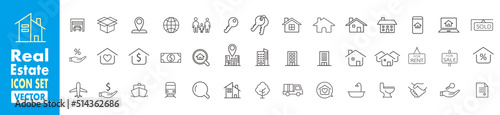 Real Estate icons collection vector
